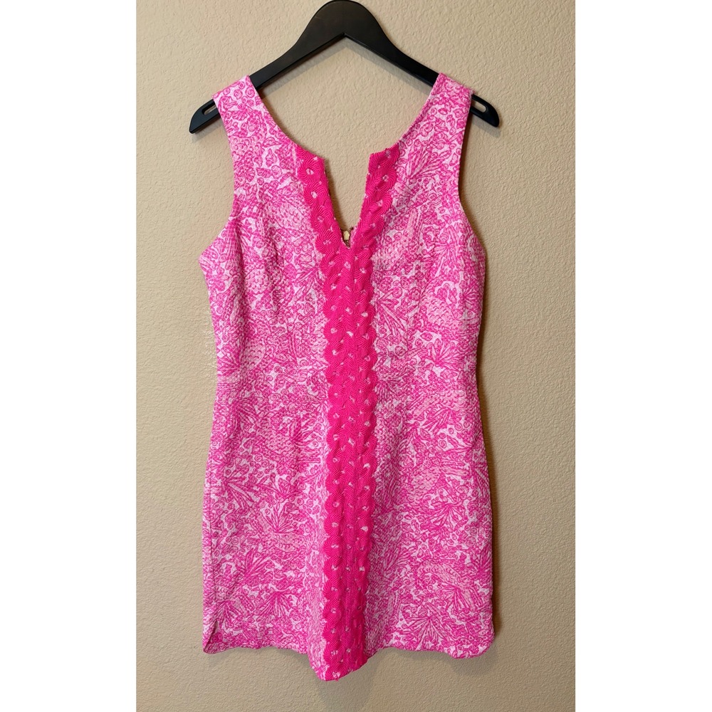 Lilly Pulitzer for Target Pink Seafoam Summer Shift Dress Lace Detail Size 8